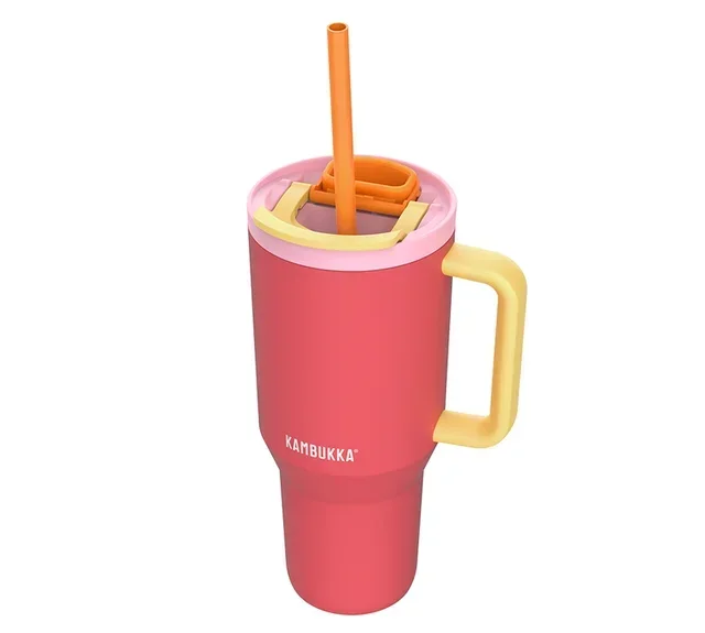 KAMBUKKA Rio Pink papaya termoszos üveg szívószállal - 95 cl