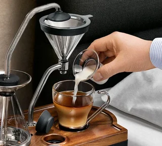 JOY RESOLVE Barisieur Kaffeemaschine mit Wecker – programmierbar, Schwarz und Walnuss