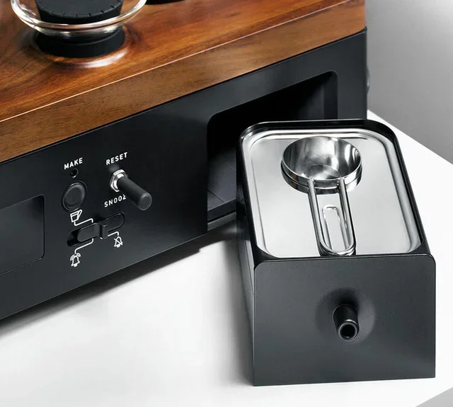 JOY RESOLVE Barisieur Kaffeemaschine mit Wecker – programmierbar, Schwarz und Walnuss