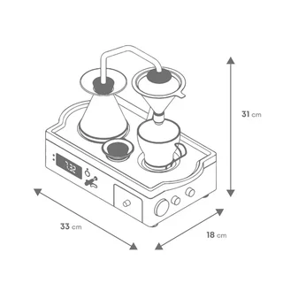 JOY RESOLVE Barisieur Kaffeemaschine mit Wecker – programmierbar, Schwarz und Walnuss