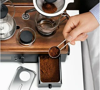 JOY RESOLVE Barisieur Kaffeemaschine mit Wecker – programmierbar, Schwarz und Walnuss