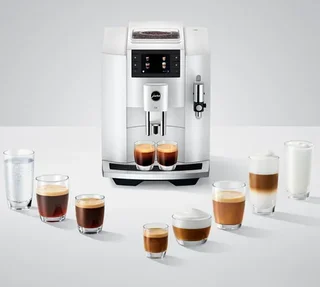 Macchina Caffè Automatica JURA E8 PianoWhite (EC) - Smart Connect Omaggio