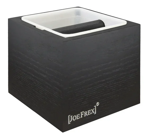 KCS Black Wooden Knock Box by Joe Frex for Coffee Grounds and Pods
