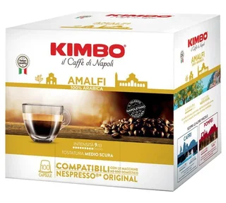 100 κάψουλες KIMBO Amalfi, συμβατές με μηχανές Nespresso* Original, 100% Arabica, επαγγελματική συσκευασία