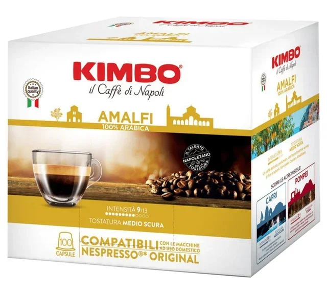 100 κάψουλες KIMBO Amalfi, συμβατές με μηχανές Nespresso* Original, 100% Arabica, επαγγελματική συσκευασία