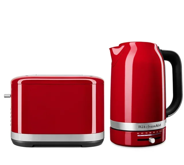 KitchenAid Empire frokostsett – rød vannkoker og brødrister