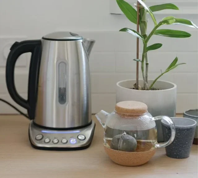 Kottea KT102 1.7L Stainless Steel Variable Temperature Kettle + 2 Pylano 25cl Glasses