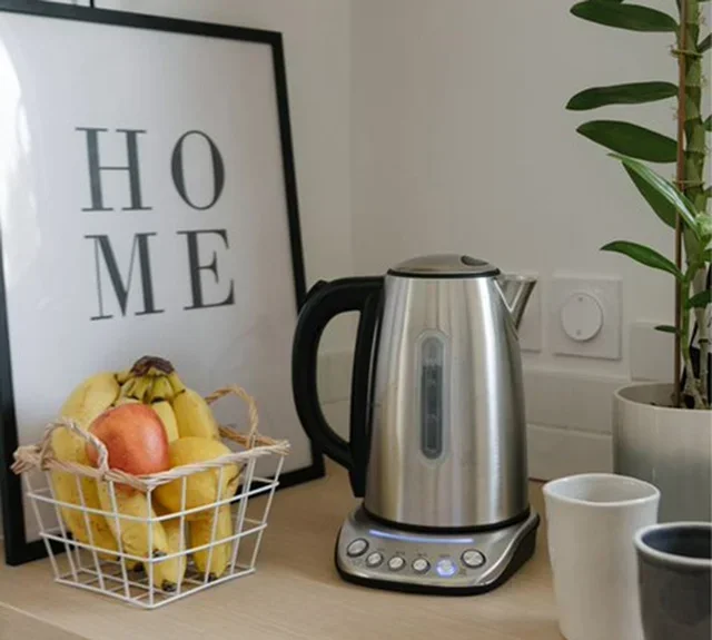 Kottea KT102 1.7L Stainless Steel Variable Temperature Kettle + 2 Pylano 25cl Glasses