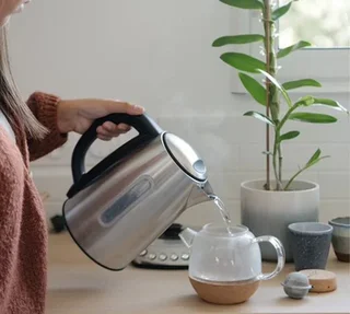 Kottea KT102 1.7L Stainless Steel Variable Temperature Kettle + 2 Pylano 25cl Glasses