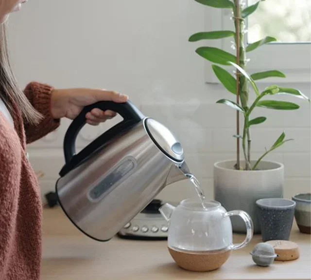 Kottea KT102 1.7L Stainless Steel Variable Temperature Kettle + 2 Pylano 25cl Glasses