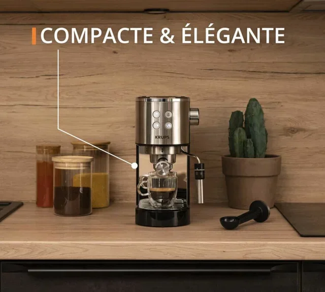 KRUPS Virtuoso+ XP444C10 rostfri espressomaskin