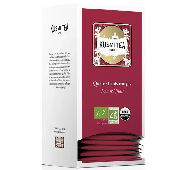 25 bustine di tè biologico Quattro Frutti Rossi - Kusmi Tea