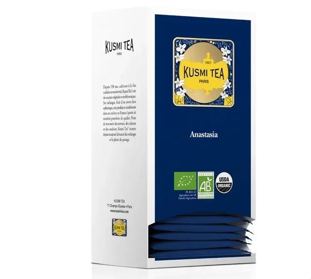 Anastasia Bio - Tè nero biologico KUSMI TEA, 25 bustine singole