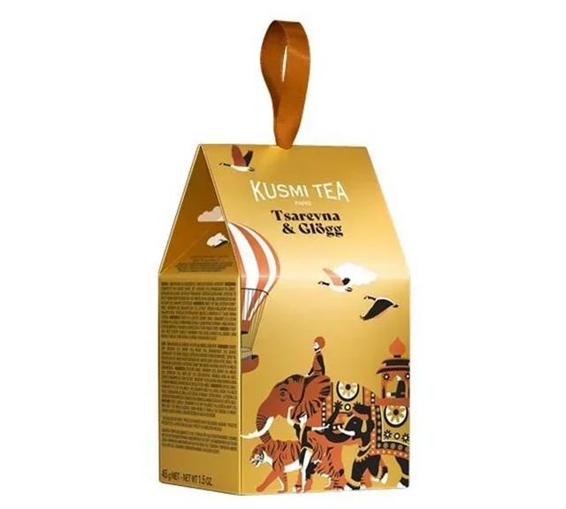 Cofanetto Regalo Casetta Natalizia Kusmi Tea 2 Miniature Bio Tsarevna e Glögg