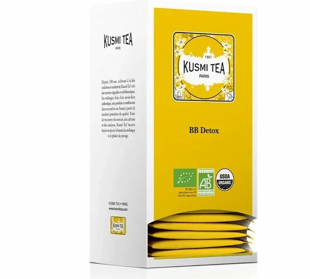 KUSMI TEA BB Detox Bio - Tè Verde, Maté e Rooibos - 25 bustine