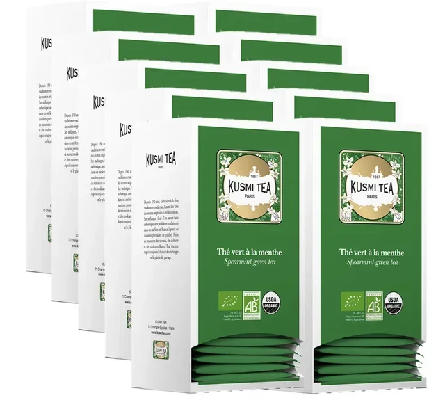 Tè verde menta Bio professionale - 10 box da 25 filtri monodose - Kusmi Tea