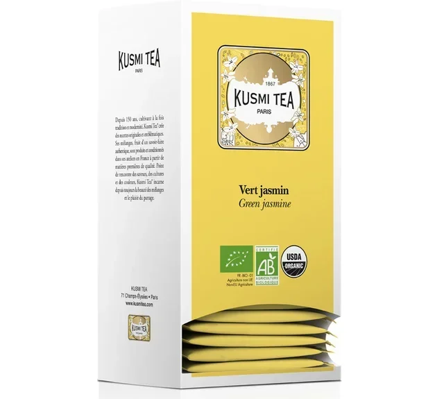 Био Зелен Чай с Жасмин - 25 сашета - KUSMI TEA