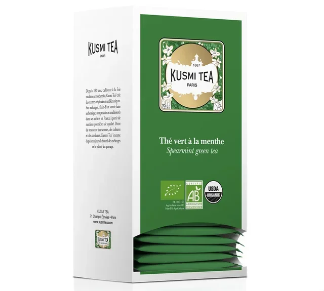 Kusmi Tea - 25 bustine di Tè verde menta bio per professionisti