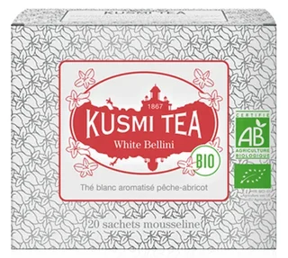 KUSMI TEA Organic White Bellini White Tea - 20 Muslin Tea Bags