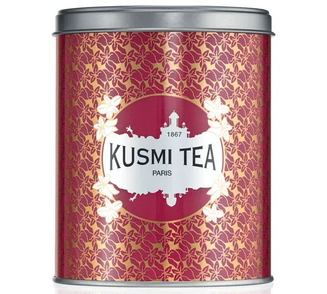 KUSMI TEA Red Metal Tin – 300g Loose Tea Storage Container