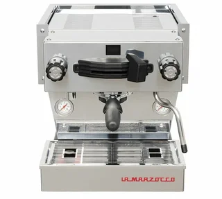 La Marzocco Linea Mini -espressokone ruostumattomasta teräksestä, digitaalinen näyttö, ammattilaistason.