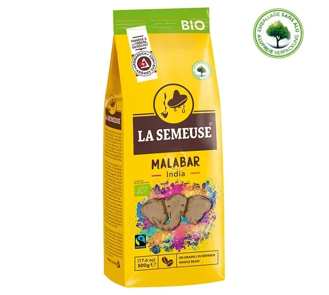 Caffè in Grani Malabar India Bio 500 g - Fairtrade - LA SEMEUSE