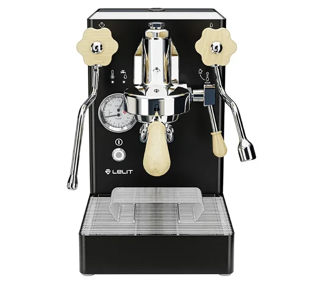 LELIT MaraX PL62X-EUCB espressokone musta ja vaalea puu