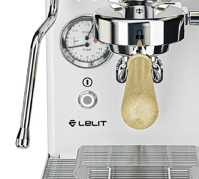 LELIT MaraX PL62X-EUCW espresso machine white and light wood