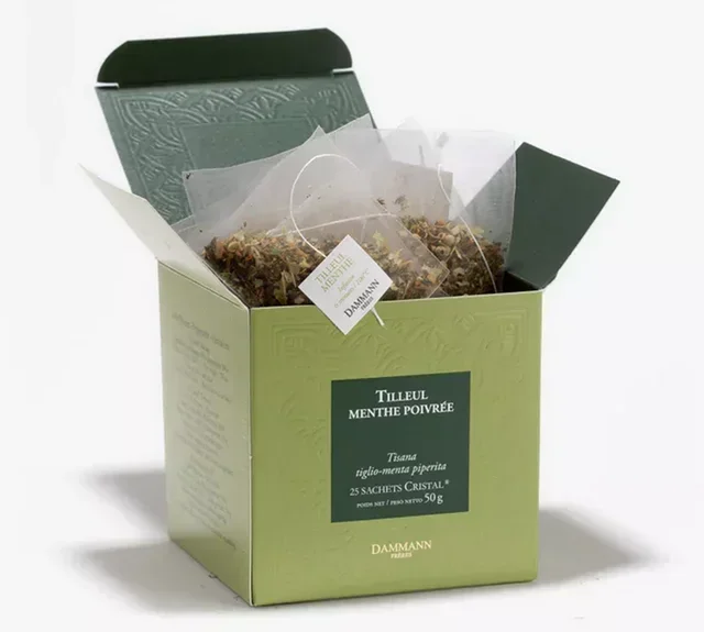 Kräutertee mit Lindenblüten und Pfefferminze, Herboristerie d'Orgeval – 25 Beutel – DAMMANN FRÈRES.