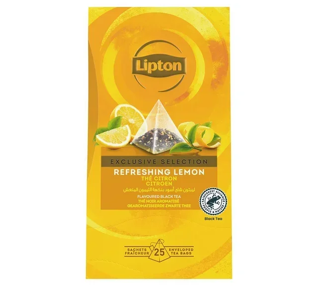 LIPTON Exclusive Selection – Sitruunanmakuinen musta tee, 25 pyramidi teepussia