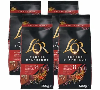 L'OR African Lands Whole Bean Coffee - 4x500g Pack