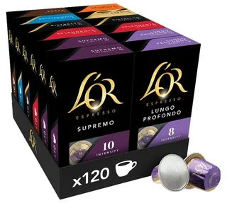 L'OR ESPRESSO - 120 Nespresso* Original Compatible Capsules - 8 Variety Assortment