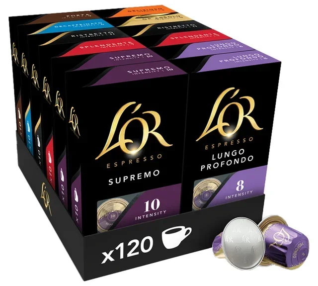 L'OR ESPRESSO - 120 Nespresso* Original Compatible Capsules - 8 Variety Assortment