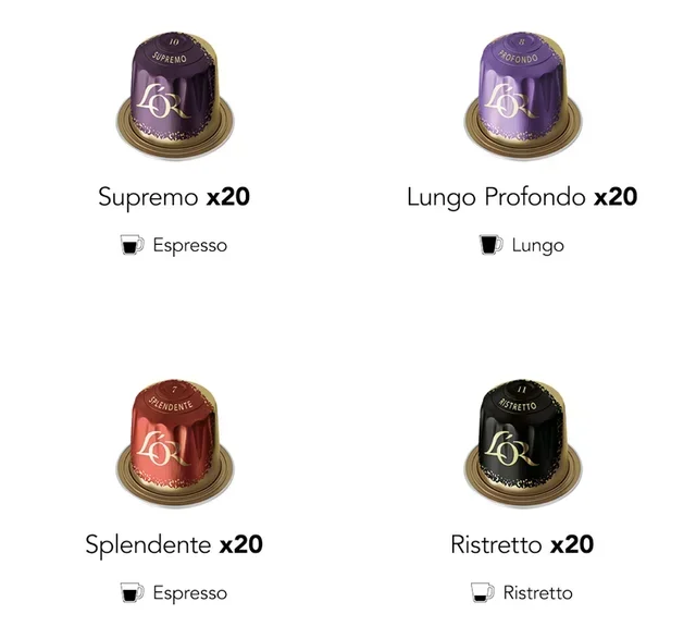 L'OR ESPRESSO - 120 Nespresso* Original Compatible Capsules - 8 Variety Assortment