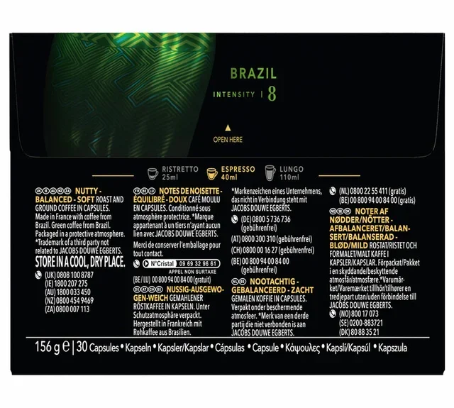 L'OR ESPRESSO - 30 Capsules Compatible Nespresso* Original Brazil