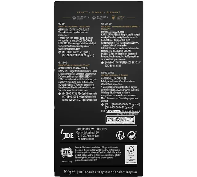 L'OR ESPRESSO Lungo Elegante – 10 kapsula za Nespresso* Original aparate