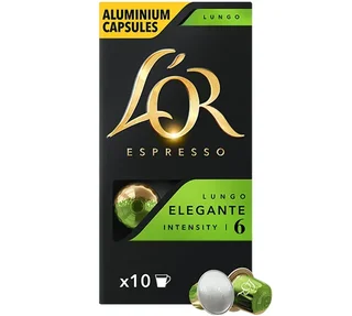 L'OR ESPRESSO Lungo Elegante – 10 Capsules for Nespresso* Original