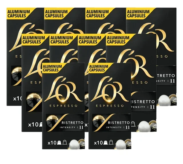 L'OR ESPRESSO Ristretto 100 Kapslar Proffspaket - Nespresso* Original Kompatibla