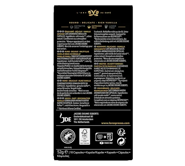 L'OR ESPRESSO Vanilja – 10 kapselia yhteensopiva Nespresso* Original