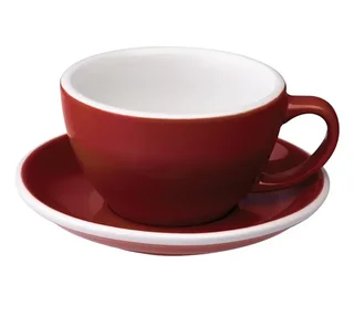 Set 6 Tazas y Platillos Latte Loveramics Egg 30cl Rojo