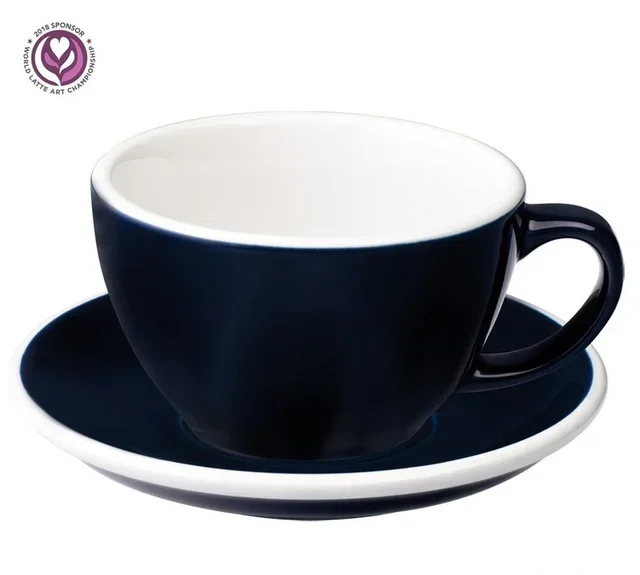 Set LOVERAMICS Egg Denim - Tazas Latte 30cl con Platillos x6