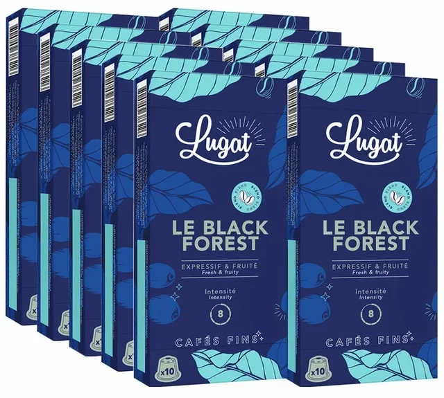 Confezione Pro 100 Capsule LUGAT Black Forest Compatibili Nespresso* Original