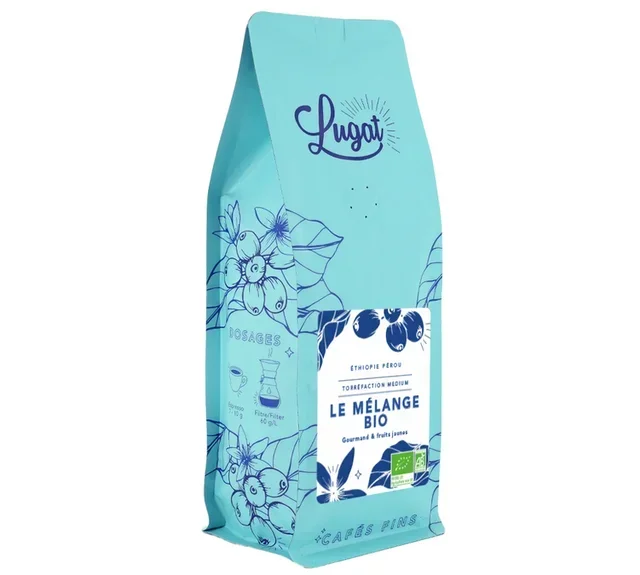 LUGAT Biologische Gemalen Koffie 250g - Ethiopië Peru Blend voor Moka