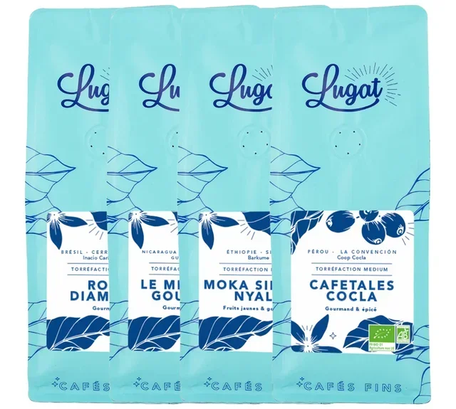 LUGAT Whole Bean Coffee Bundle - 4x250g Long Coffee Pack