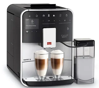 Macchina da caffè espresso Melitta Barista T Smart Connect, colore argento/nero, modello F830-101.