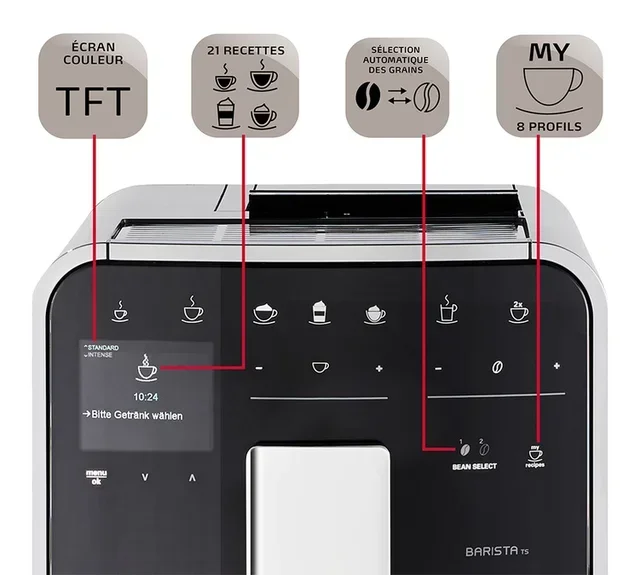 Macchina da caffè espresso MELITTA Barista TS Smart Connect, in acciaio inossidabile, modello F860-100