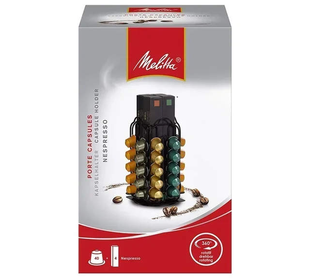 Distributeur rotatif noir Melitta pour 40 capsules Nespresso