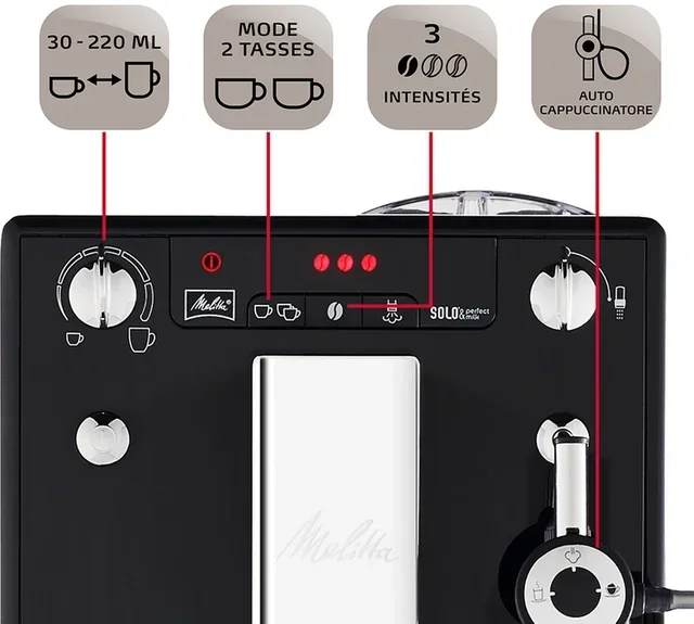 Melitta Caffeo Solo Perfect Milk Nera E 957-101 – Macchina da Caffè con Macinacaffè