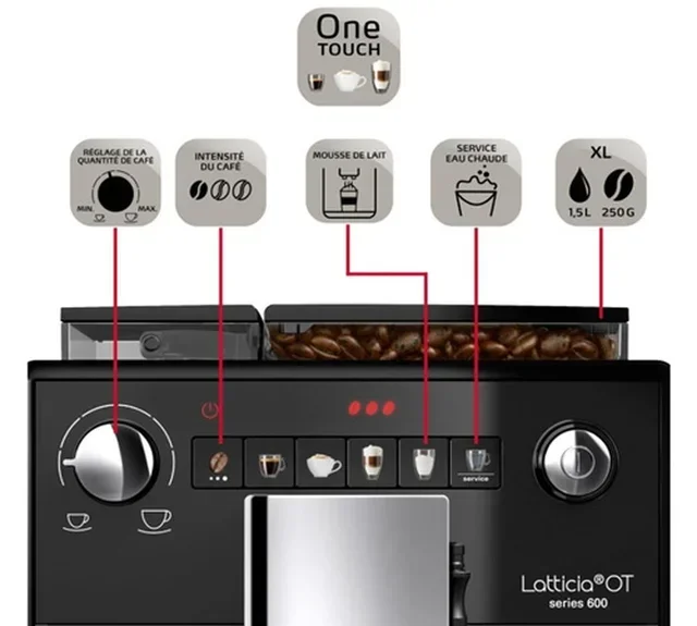 MELITTA Latticia® One Touch F300-101 Silver Bean-to-Cup Coffee Machine