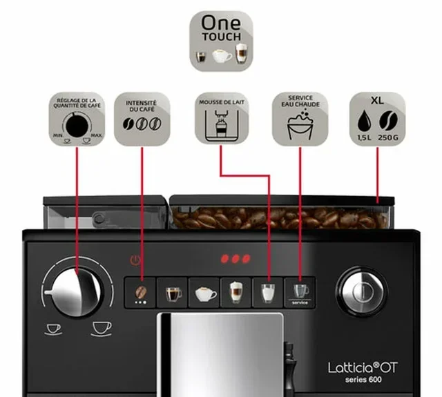 MELITTA Latticia OT F300-103 One Touch Espressomühle (mit Milchaufschäumer)